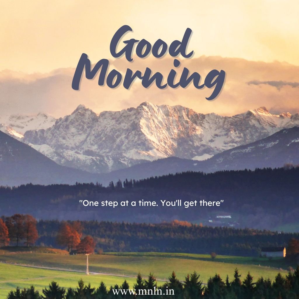 Good morning image with green landscape