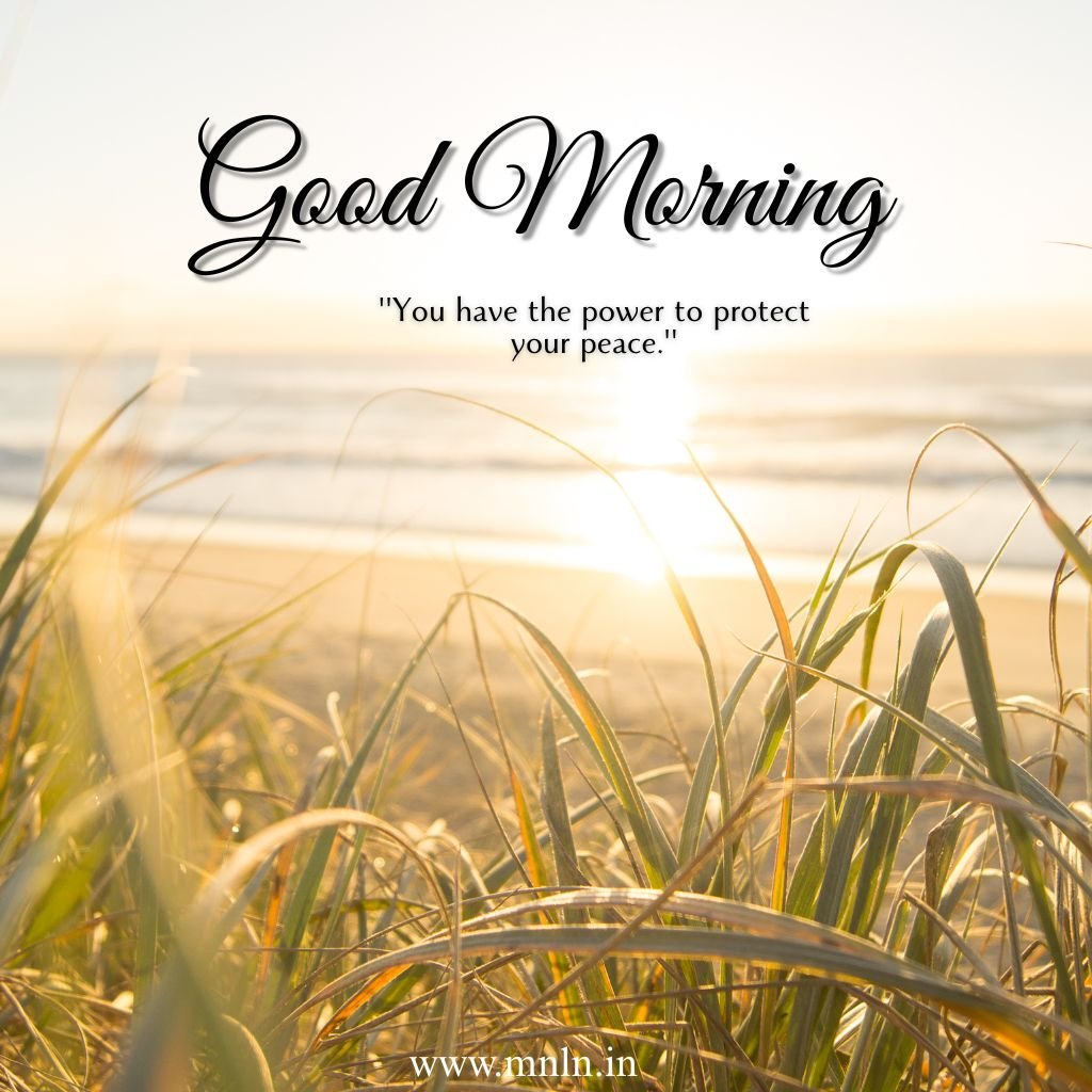 Good morning image with green landscape